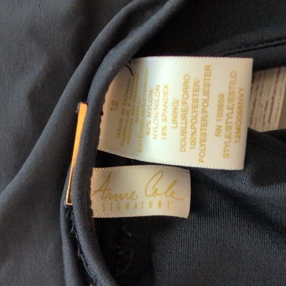 Anne Cole Classy navy one piece swimsuit. Size 12 - Picture 6 of 6